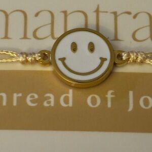 Mantra Brand Gold Smiley Face Bracelet Choose Happiness NWT